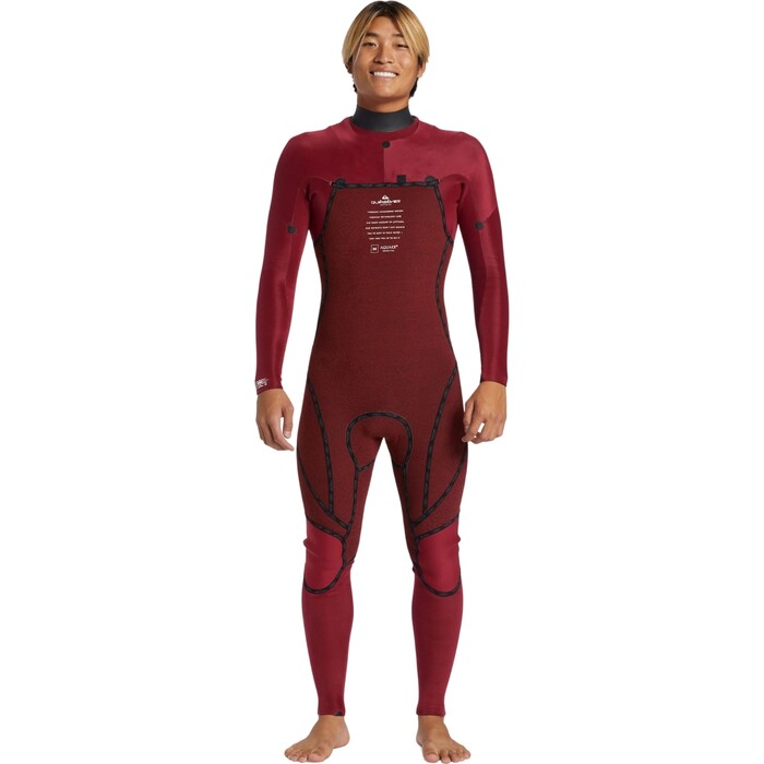 2024 Quiksilver Mens Mercury 4/3mm Chest Zip Wetsuit AQYW103116 - High Risk Red